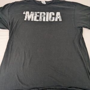 'MERICA Black Top Tee Shirt Labor Day Fireworks Celebration Election XL
